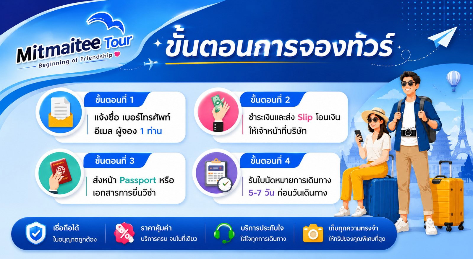 ขั้นตอนการจองทััวร์ 