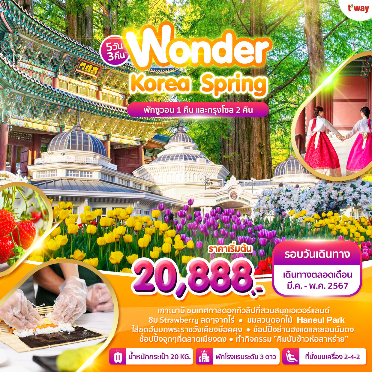 ทัวร์เกาหลี Wonder Spring in Everland By TW (พักอันยาง-โซล-โซล)