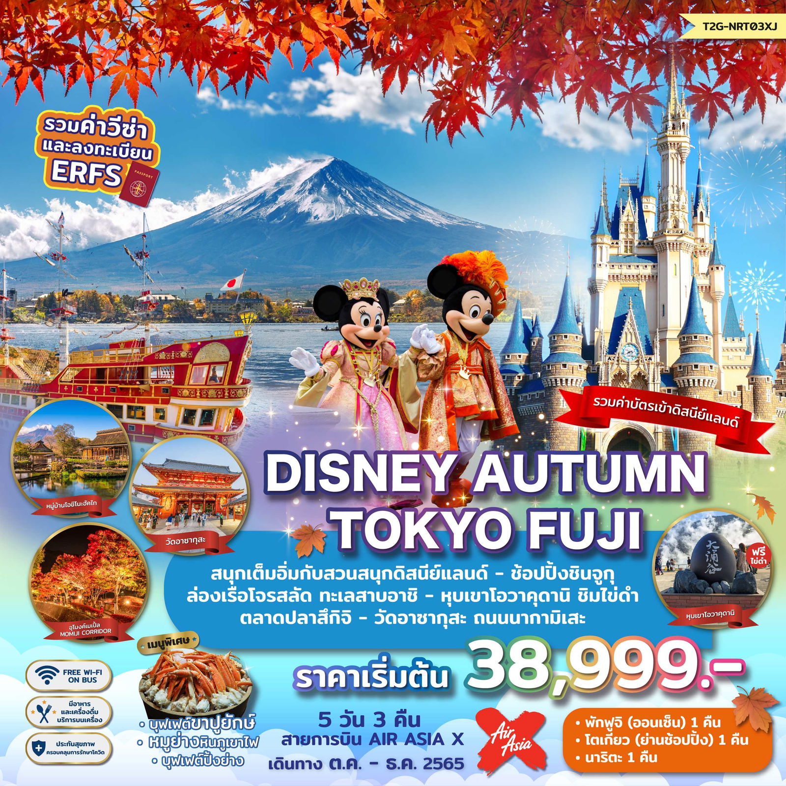 ทัวร์ญี่ปุ่น DISNEY AUTUMN TOKYO FUJI โตเกียว ฟูจิ ดิสนีย์แลนด์ 5วัน 3คืน