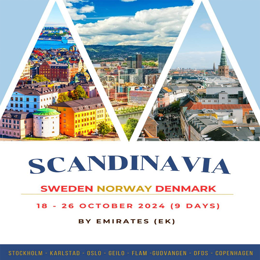 ทัวร์ยุโรป Sweden – Norway – Denmark (EK) 18 -26 October 2024 (9 Days)