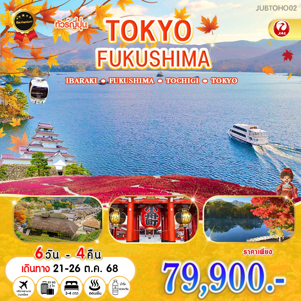 ทัวร์ญี่ปุ่น TOKYO FUKUSHIMA อิบารากิ ฟุกุชิมะ โทชิงิ โตเกียว 6 วัน 4 คืน