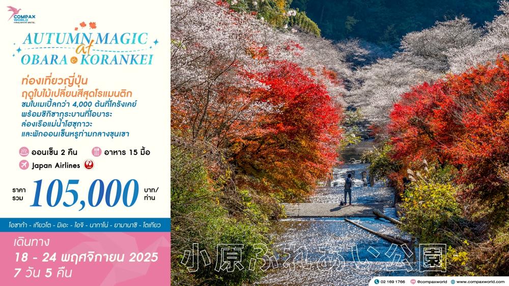 ทัวร์ญี่ปุ่น AUTUMN MAGIC AT OBARA & KORANKEI | 18–24 NOV 2025 7 วัน 5 คืน