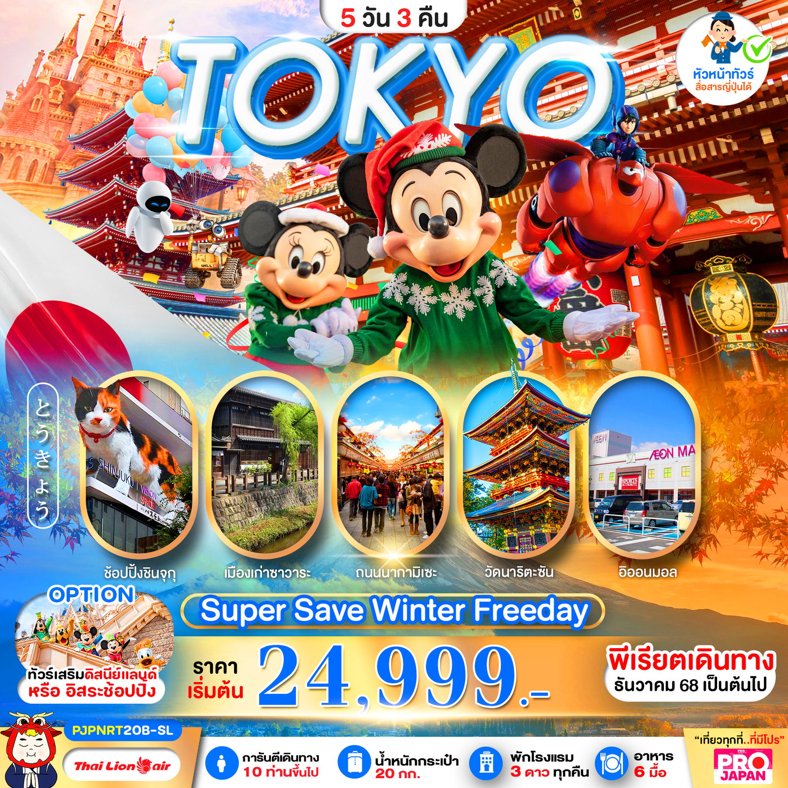 ทัวร์ญี่ปุ่น TOKYO SUPER SAVE WINTER FREE DAY 5 วัน 3 คืน