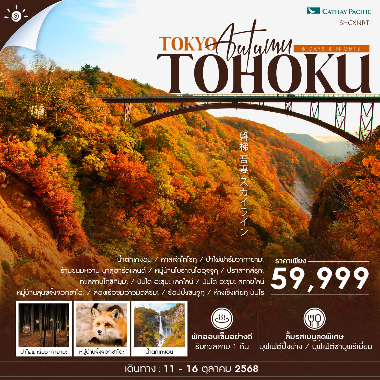 ทัวร์ TOKYO TOHOKU AUTUMN 6 วัน 4 คืน (CX)