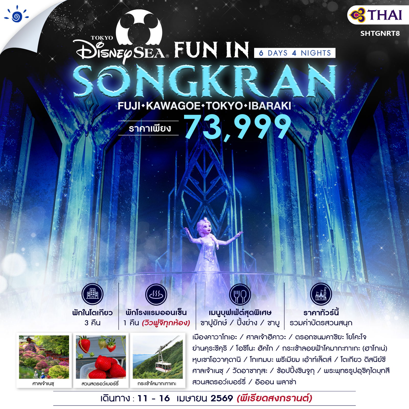 ทัวร์ TOKYO FUJI DISNEYSEA 6 วัน 4 คืน (TG) 