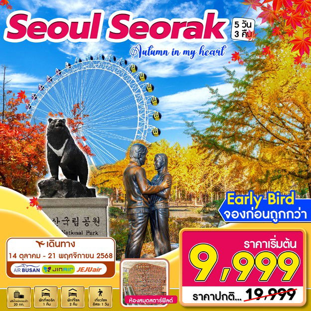 ทัวร์เกาหลี เกาะนามิ Seoul Seorak 5D3N