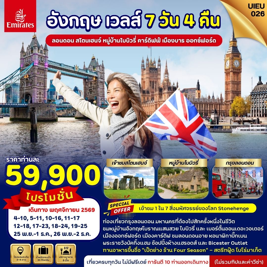 UIEU026 England Wales 7 Days 4 Night