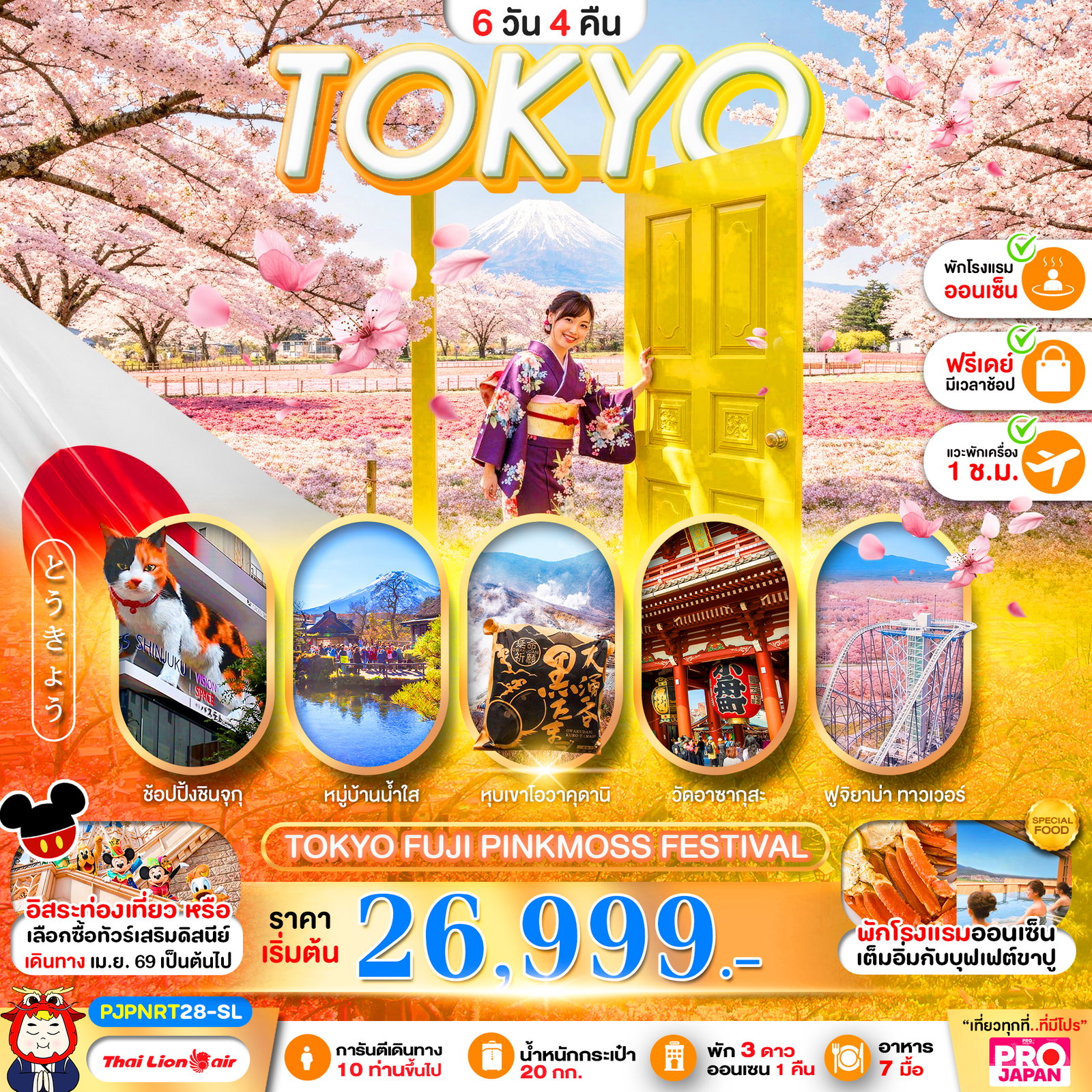 TOKYO FUJI PINKMOSS FESTIVAL 6 วัน 4 คืน (SL)