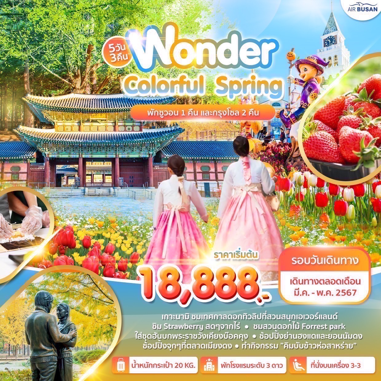 Wonder Colorful Spring ซูวอน กรุงโซล 5D3N BX