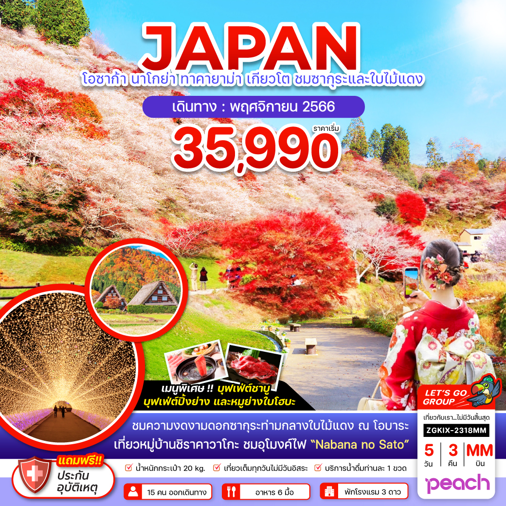 JAPAN โอซาก้า นาโกย่า ทาคายาม่า เกียวโต ชมซากุระและใบไม้แดง 5D3N by MM