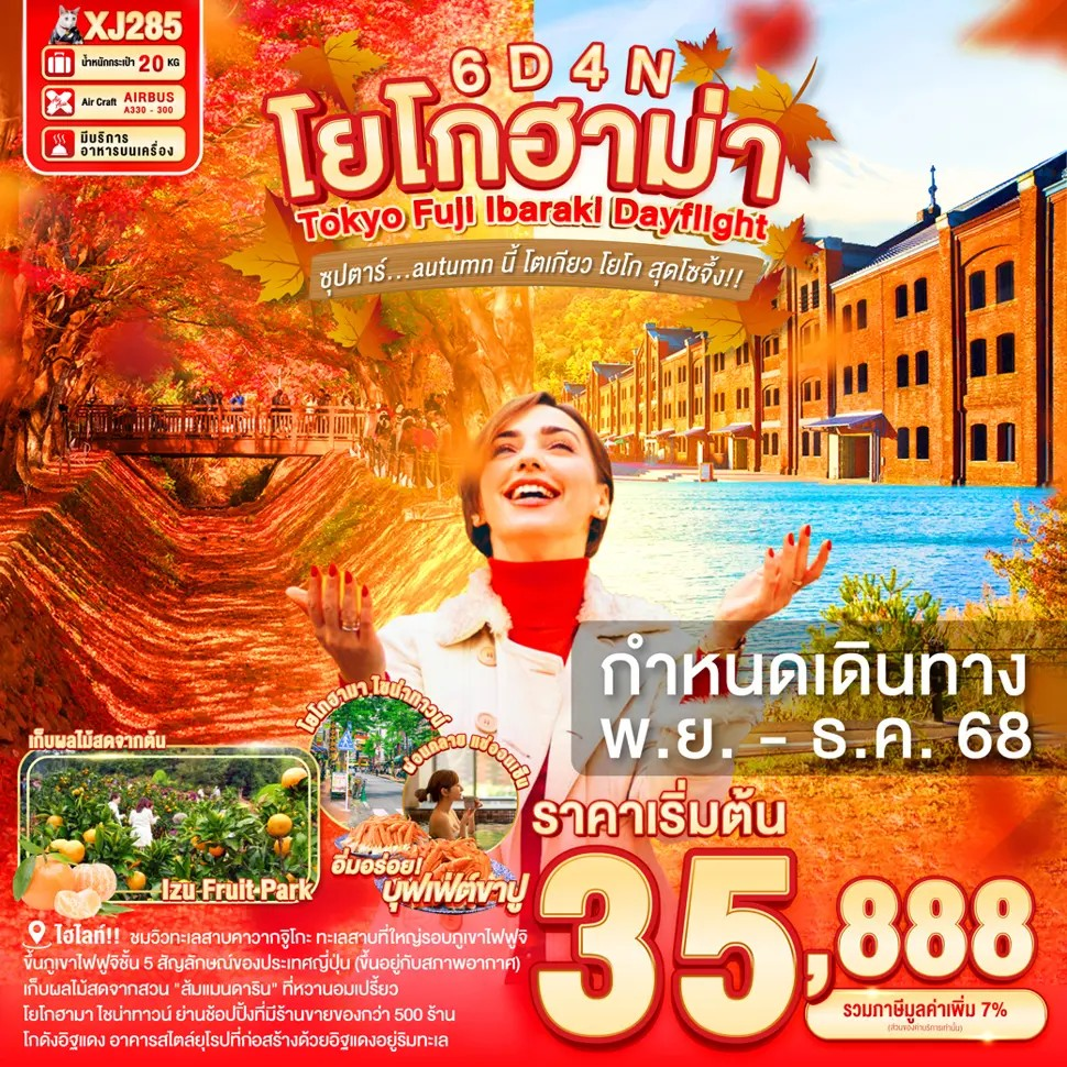 ทัวร์ญี่ปุ่น โยโกฮาม่า โตเกียว อิบารากิ 6 วัน 4 คืน by Thai AirAsia X