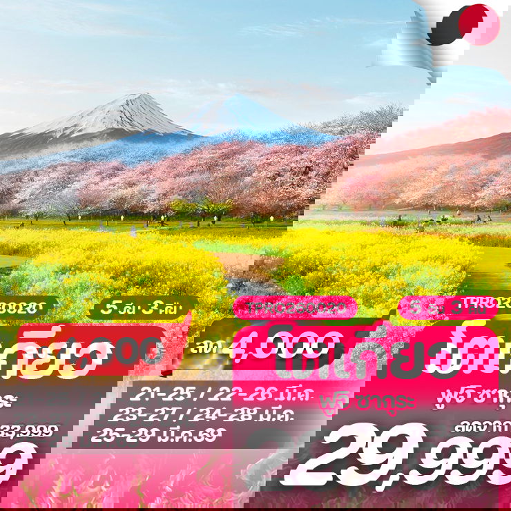 โปรไฟไหม้ ญี่ปุ่น โตเกียว ฟูจิ ซากุระ ลด 4,000.-