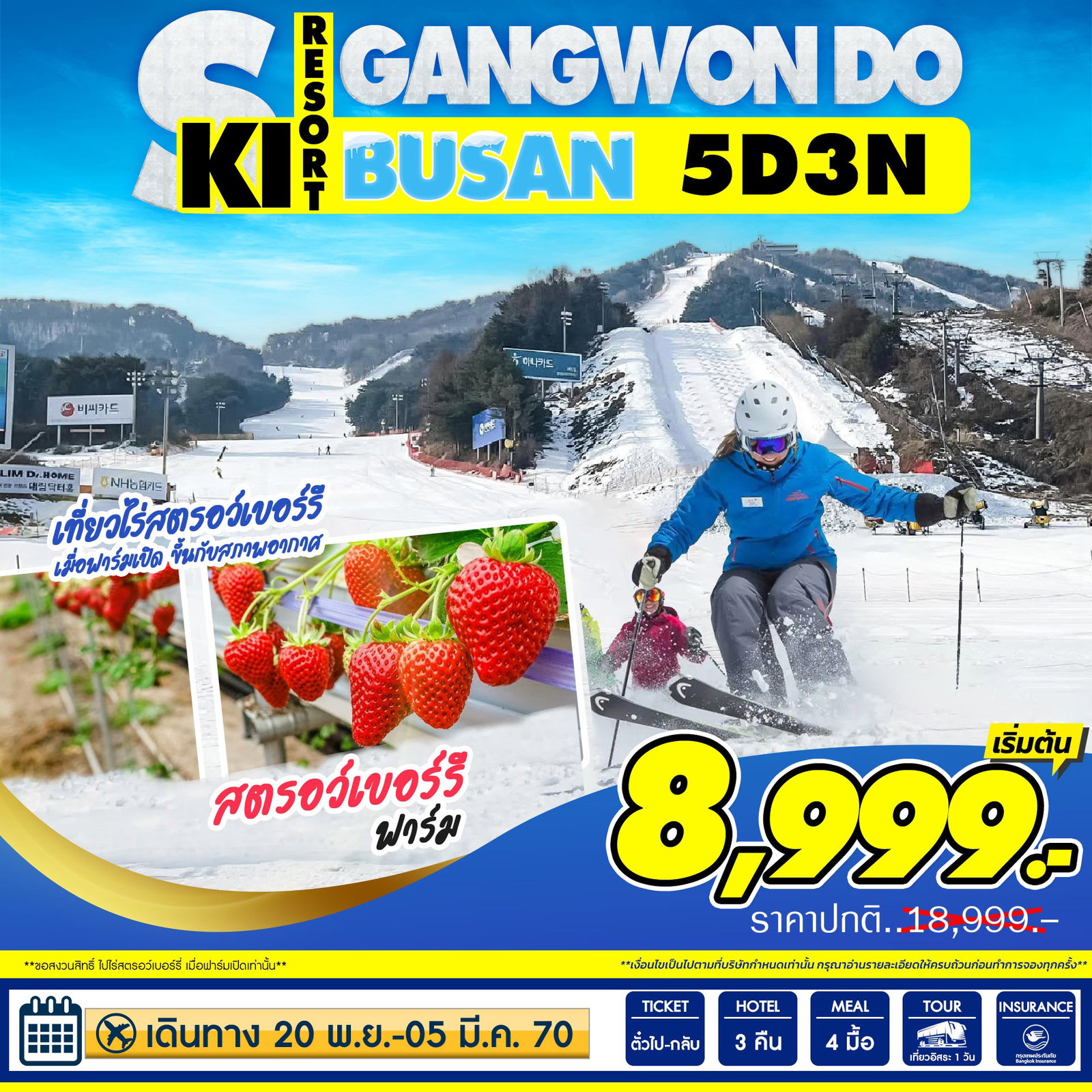 ทัวร์เกาหลี ปูซาน สกี คังวอนโด ฟรีเดย์ 5 วัน 3 คืน by JEJU AIR - AIR BUSAN - TWAY - JIN AIR 
